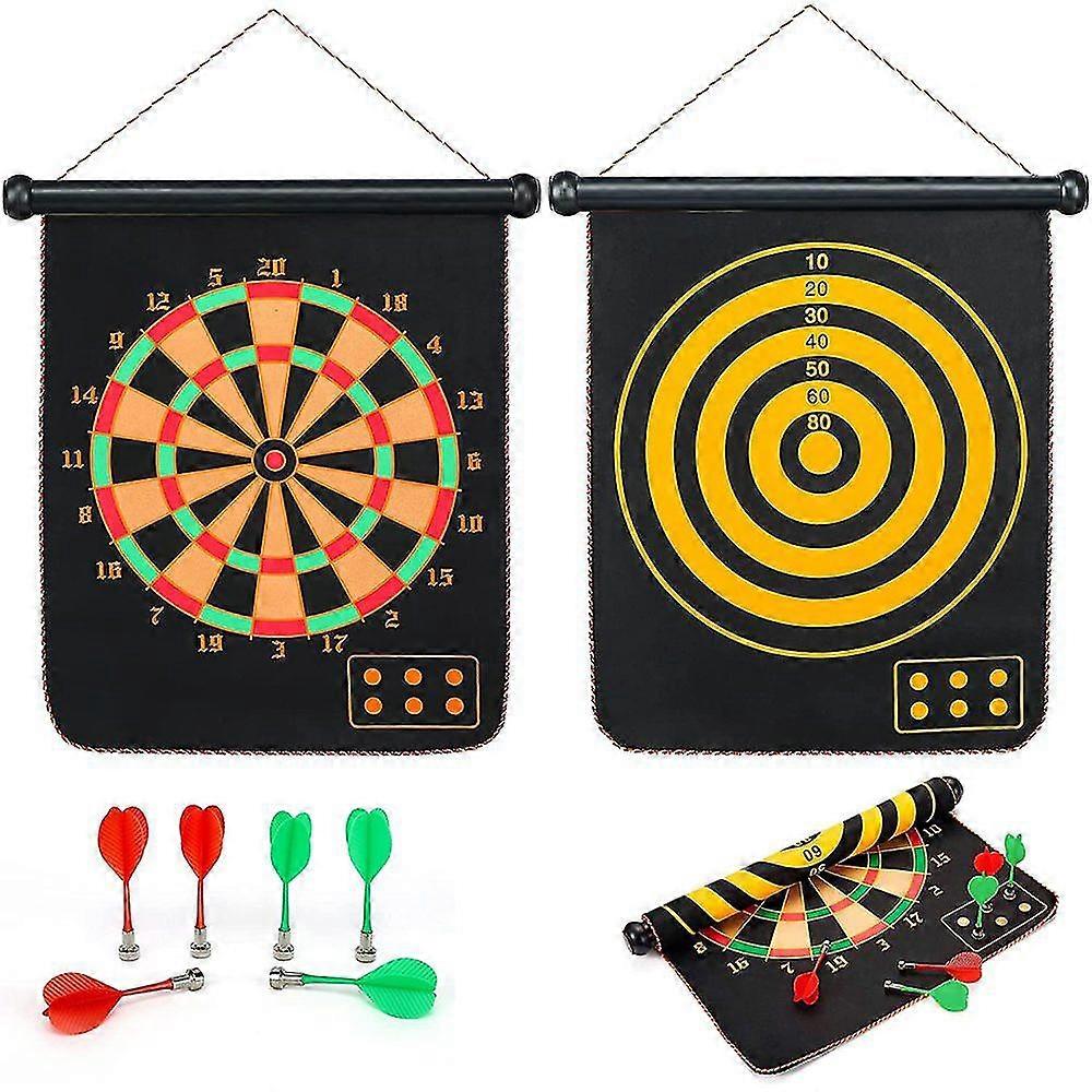 Aiface Magnetisch Dart Board 43*36.5cm, Magnetisches Dartscheibe Set Mit 6 Magnet Darts, Sicheres Dartspiel Fr Kinder Und Erwachsene Doppelseitige Dar