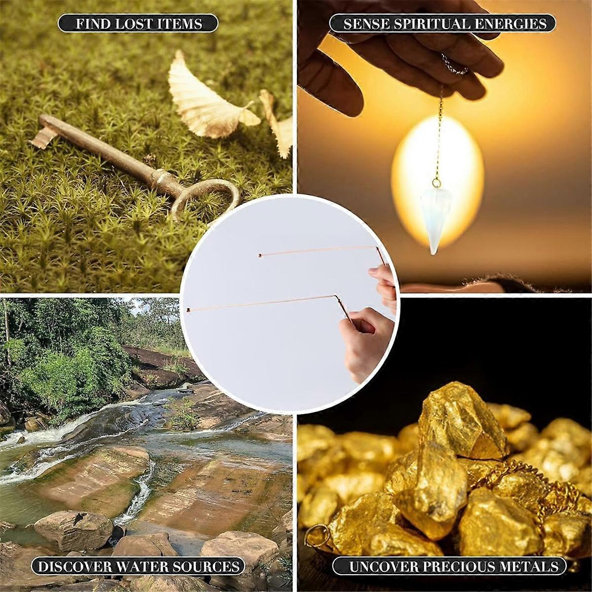 Copper Dowsing Rods - 2PCS Divining Rods+Dowsing Pendulum + Divination ...