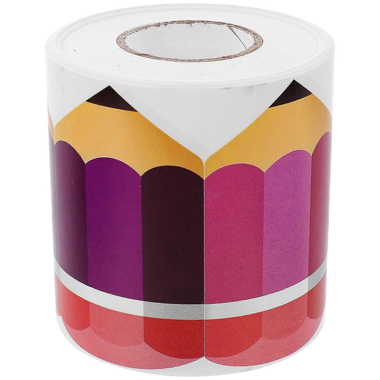 1 Roll of Bulletin Board Stickers Decorative Pencil Pattern Stickers Black Board Frame Stickers