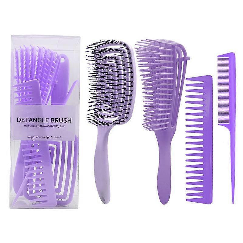 Barsinfi 4-teiliges Haarbürstenbürsten-Set Professionelle Bürsten-Styling-Bürsten