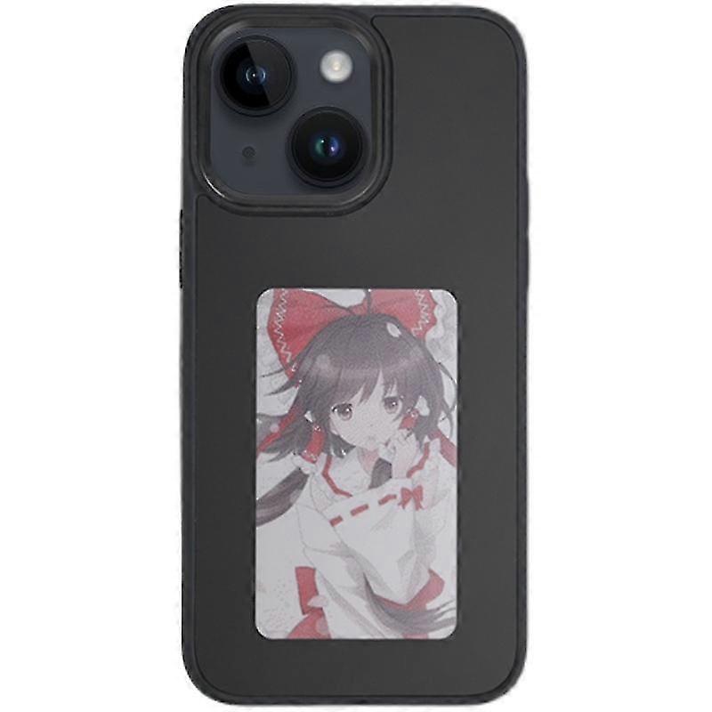 INKZONE For iPhone 13 / 14 Case PC+TPU NFC 3-Color E Ink Case DIY Pattern Phone Cover