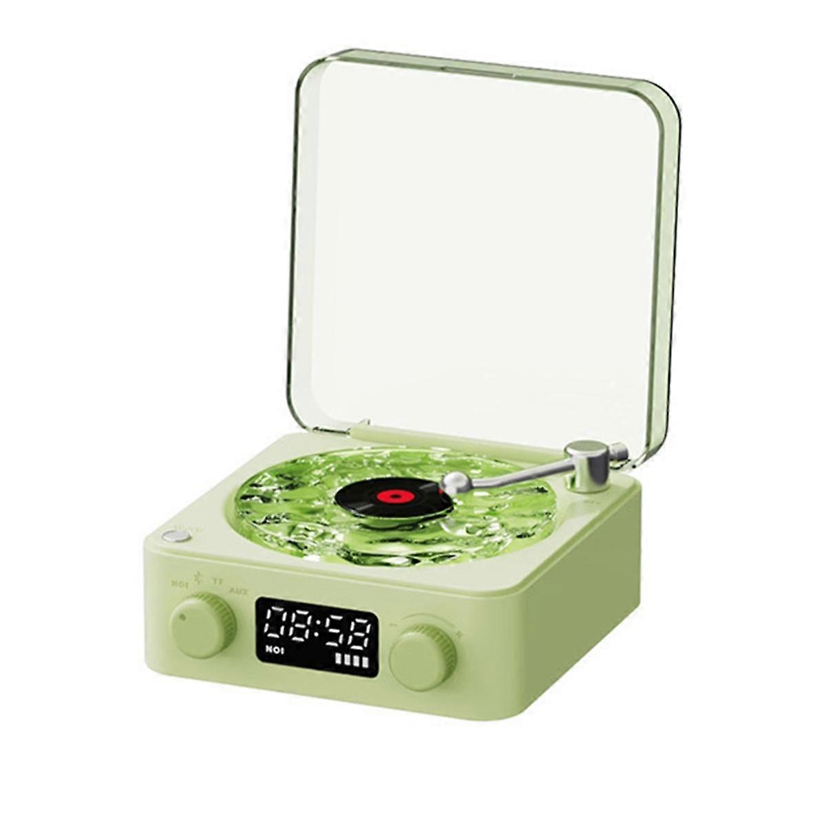 KW03 Retro Vinyl Record Speaker RGB Wireless Bluetooth 5.0 Turntable Speaker Player Stereo Sound wi