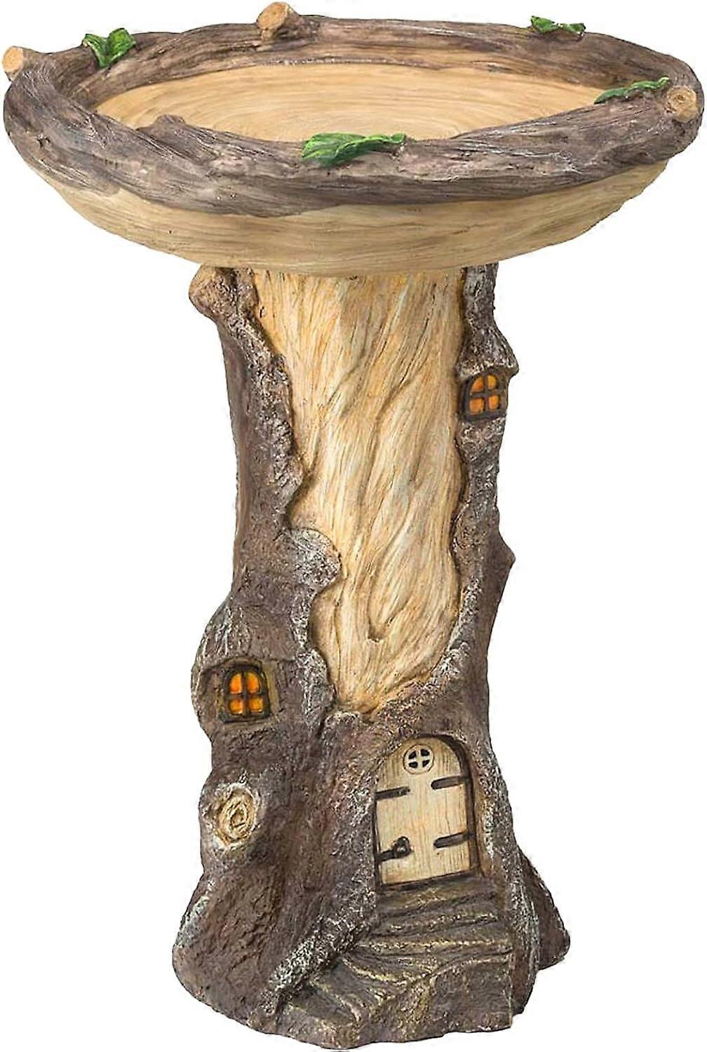 حمام حديقة الطيور ، بوليريسين شجرة كبيرة شكل حمام الطيور براون قاعدة يدوية في الهواء الطلق حديقة المنزل هدايا حديقة ديكورات البابباب