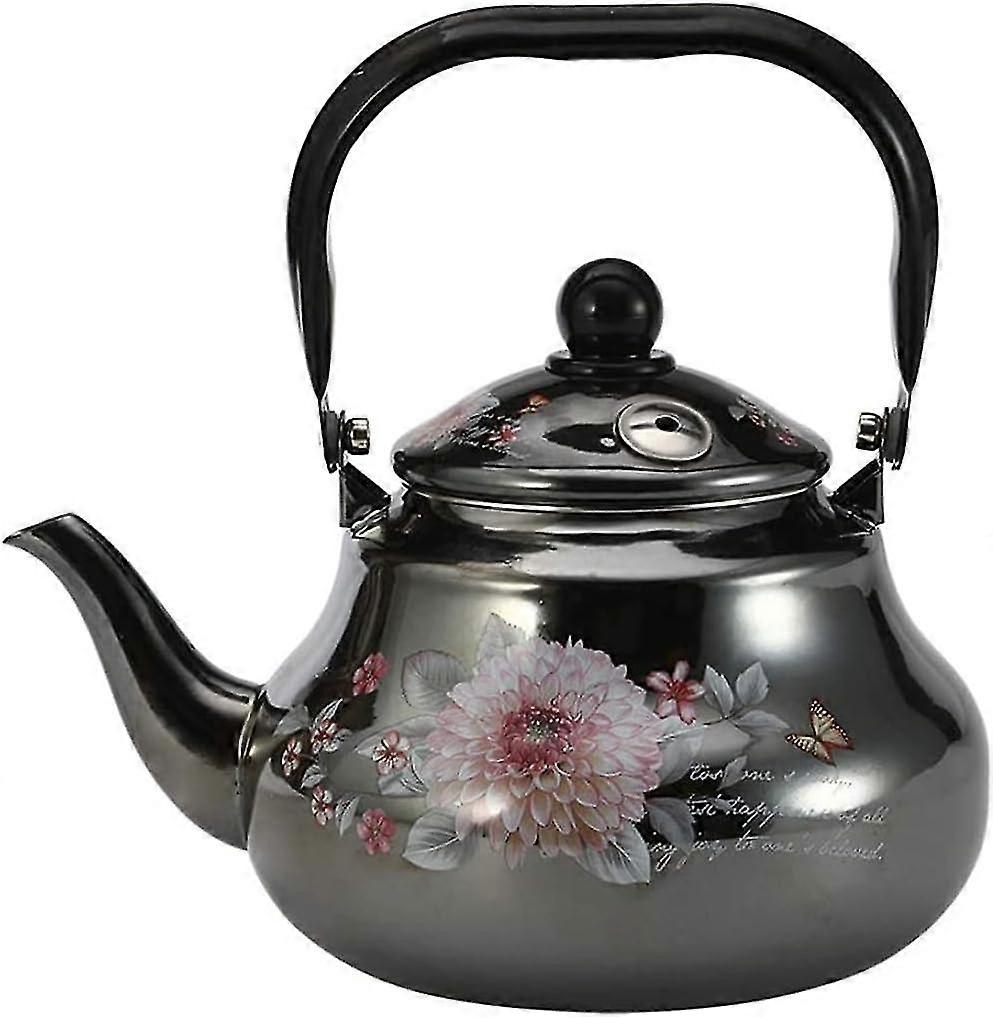 Enamel Kettle - 1.5l Household Automatic Reminder Cup Whistle Gas Coffee