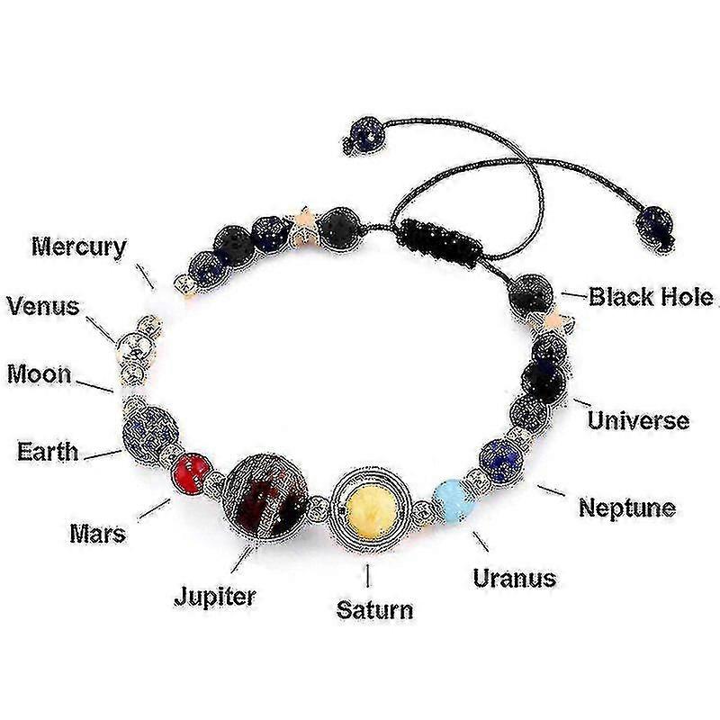 9 Planets Pluto Universe Planets Beads Bangles Bracelets F