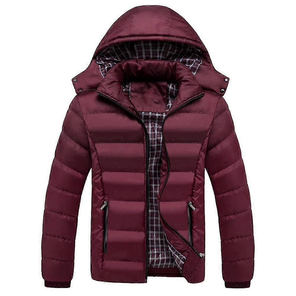 Mens Solid Hodded Mid-length Coat Casual Long Overcoat Multi-pocket