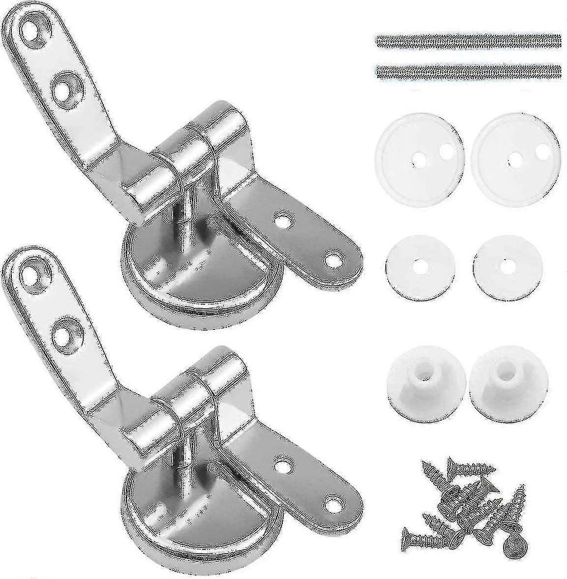 Toilet Seat Hinge Clips, Set Of 2 Replacement Toilet Seat Hinges With Zinc Alloy Fixings