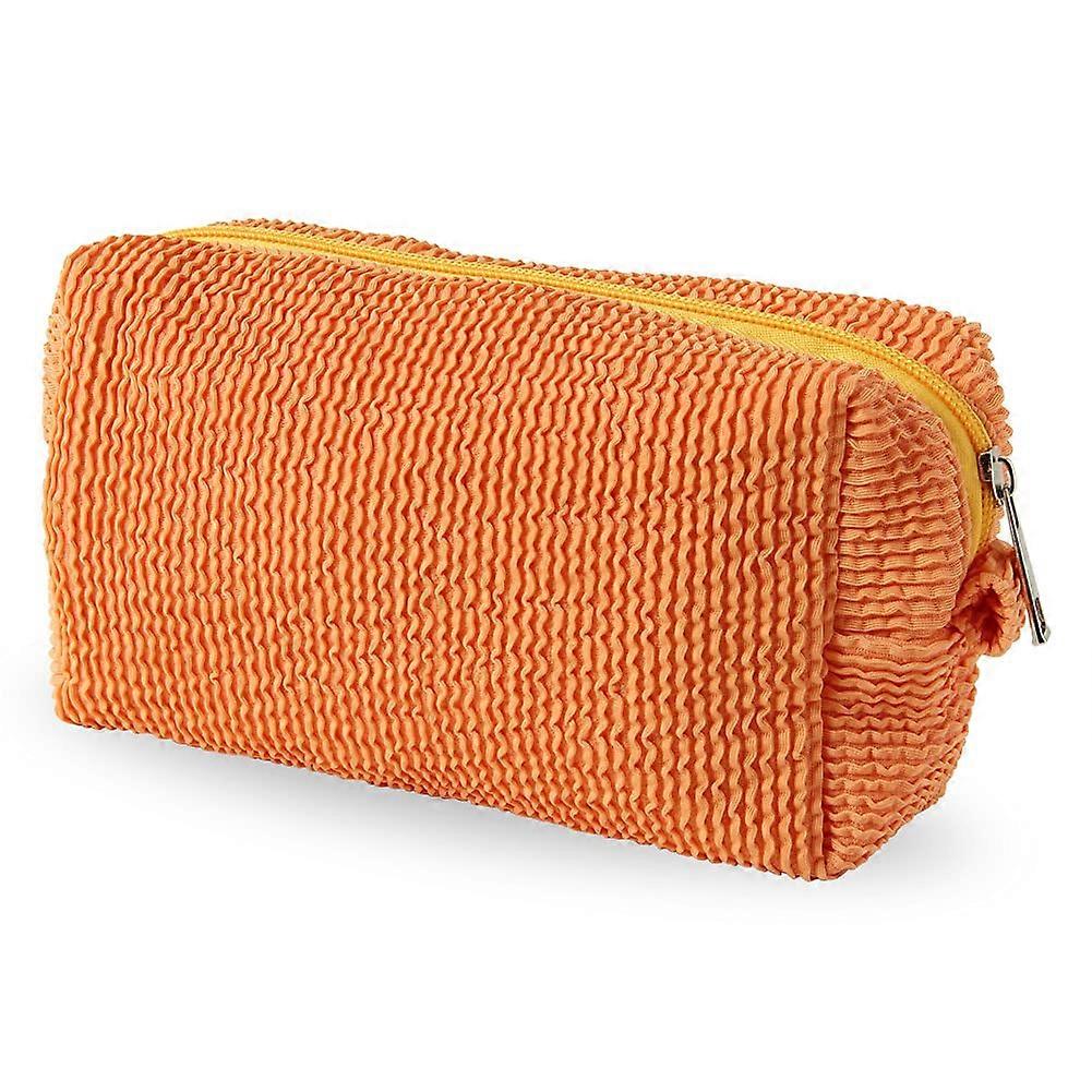 LINJOU Versatile Solid Color Cosmetic Bag (Orange)