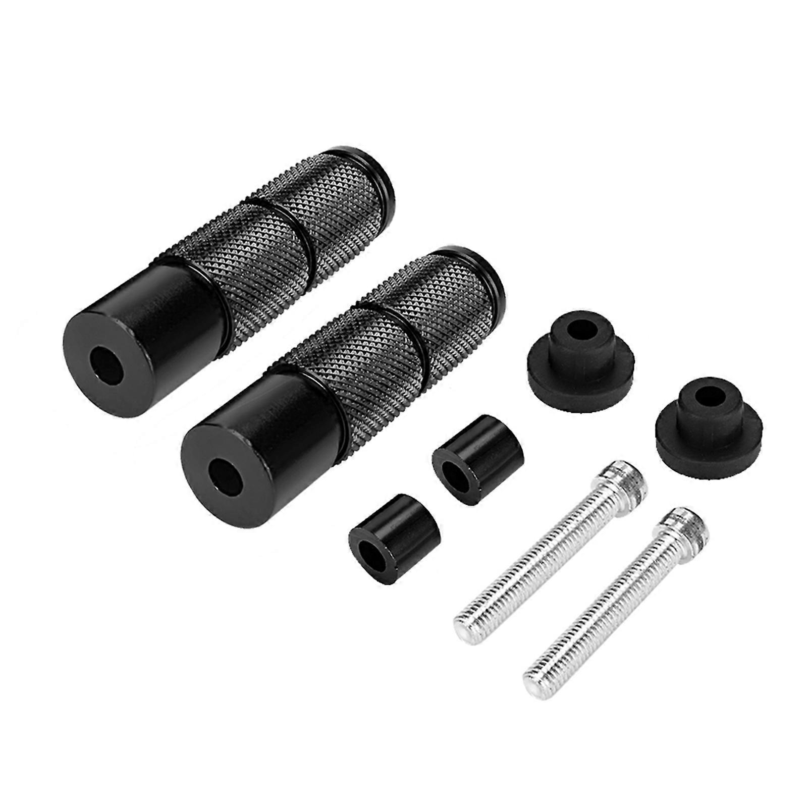 2 estriberas redondas de aleación de aluminio para motocicleta, accesorio de modificación (azul)