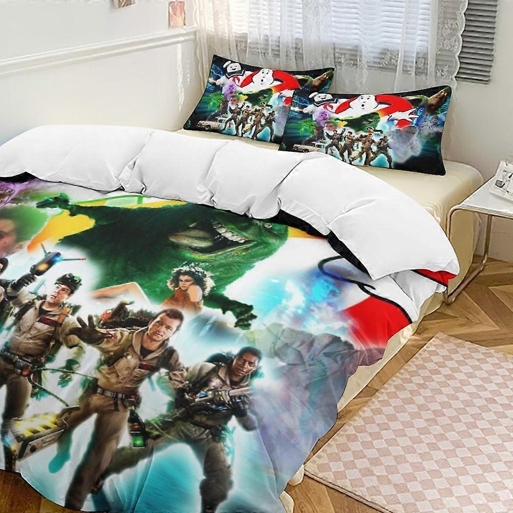 x115 Ghostbusters Conjunto de Cama de 3 Peças Capa de Edredom Macia e Quente e Confortável Conjunto de Cama com 1 Capa de Edredom e 2 Fronhas para Quarto b115
