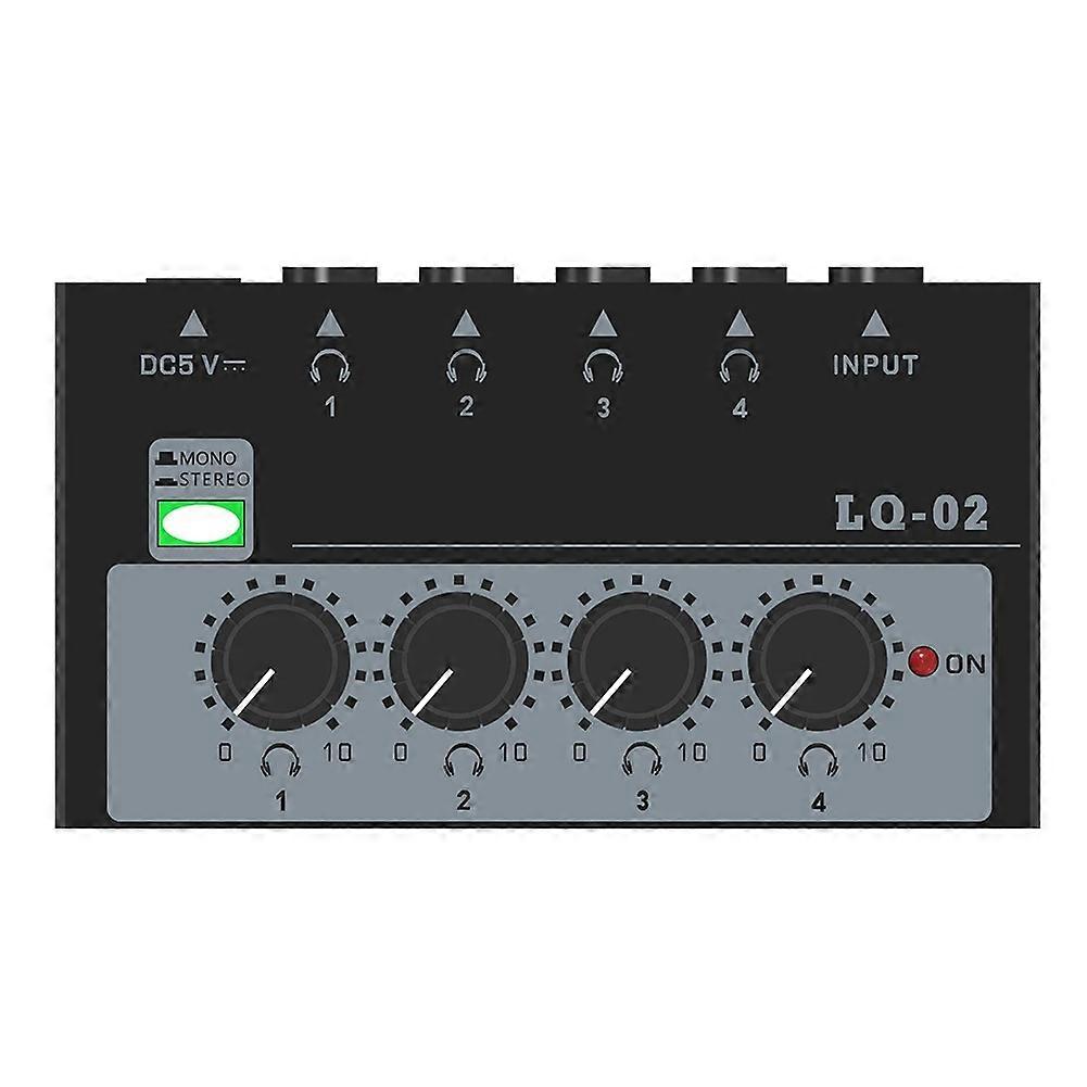 -02 MINI Stereo Headphone Amplifier Audio Amplifier Four Channels Stereo/MONO Separate Knob Control
