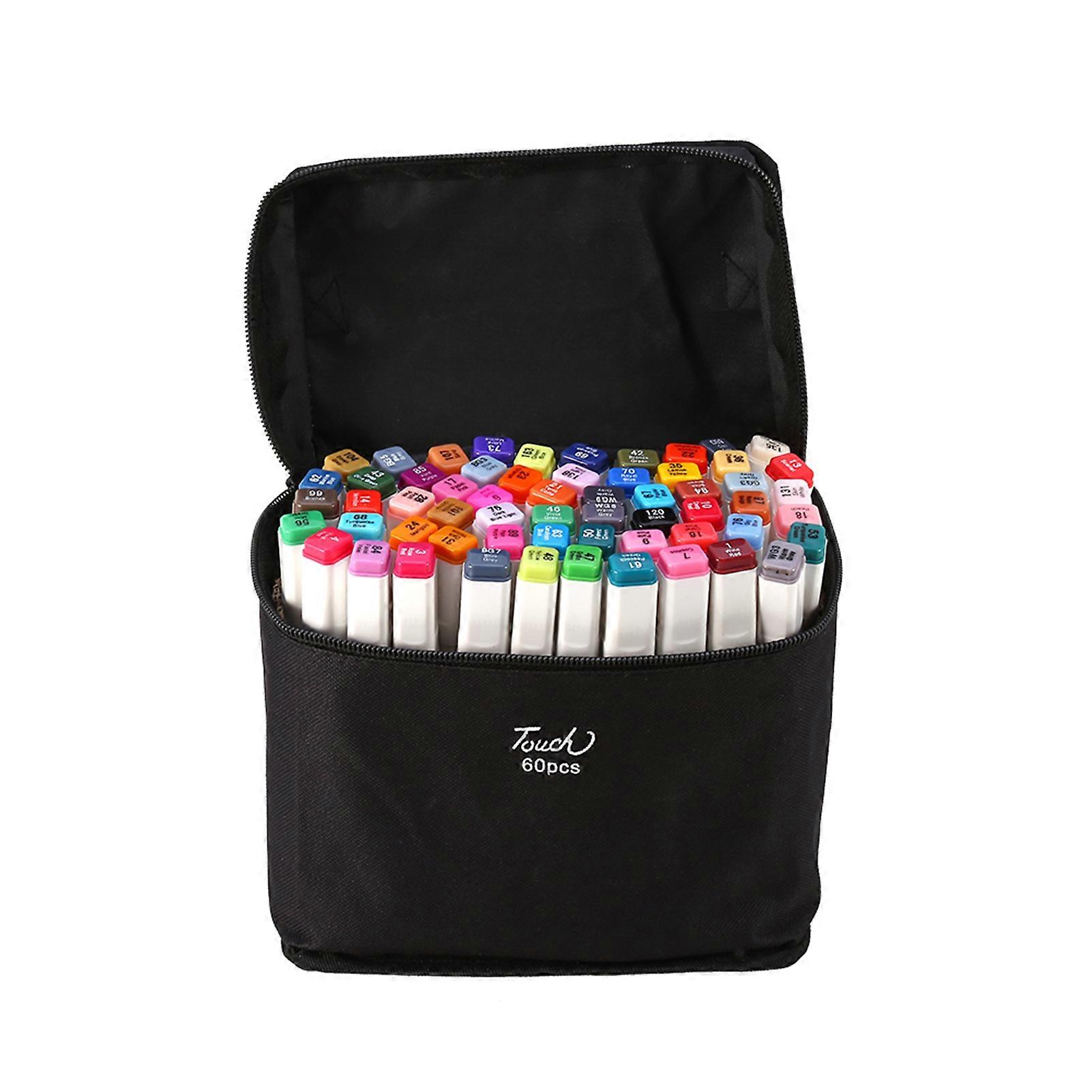 60 Assorted Colors Alcohol Graphic Marker Pen Set Dual Heads Animation Design Drawing Art Pen