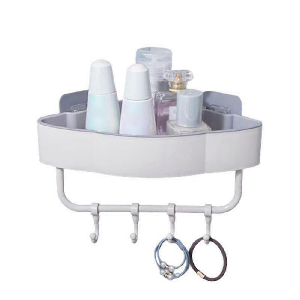 Shower Caddy Shelf Bathroom Wall Basket Rack Storage Corner Holder Organizer with Hooks