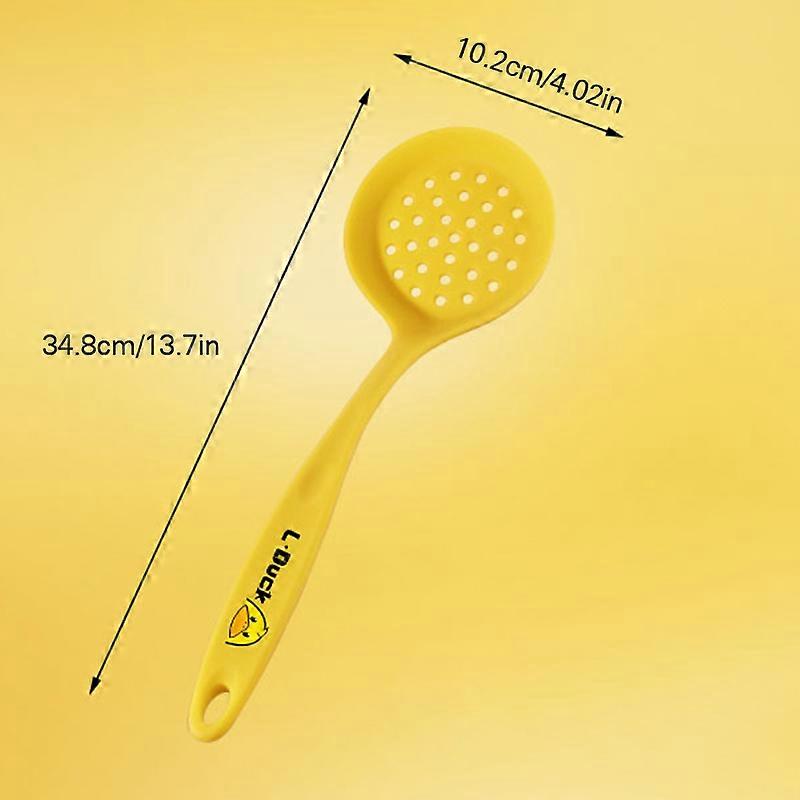 Non-Stick Solid Spoon Cooking Utensils Food Grade Silicone Safe to Coated Pan Pot Cartoon Yellow Duck Design Kitchenware New