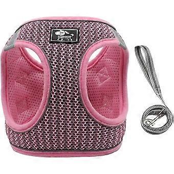 Adjustable Harness Vest Padded Reflective Soft Breathable Comfortable Leash for Small Dog Puppy MZ0