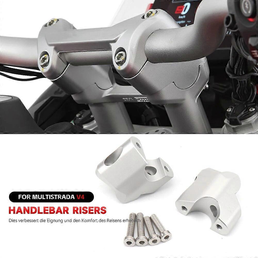 New Handlebar Riser For Ducati Multistrada V4 MULTISTRADA V4 Motorcycle Handlebars Back Move Mount Accessories Silver