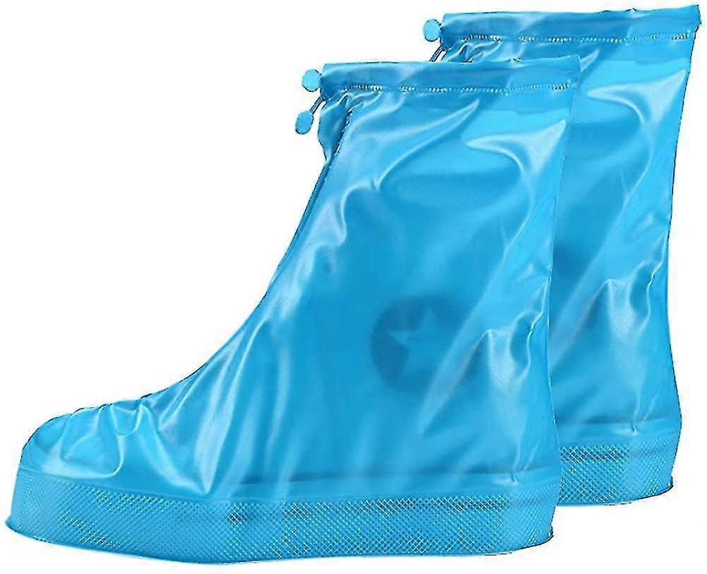 Repeatable Rain Boots And Rain Boots Cover Waterproof Kits Can Be Folded Men/women/childrenblue