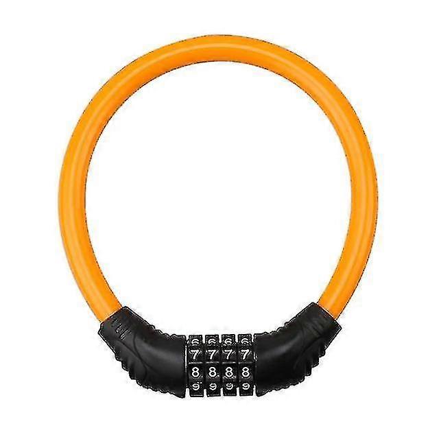 4 Digit Code Combination Bicycle Security Lock Anti Theft Cable Lock Bike Accessories Czech Republic Orange