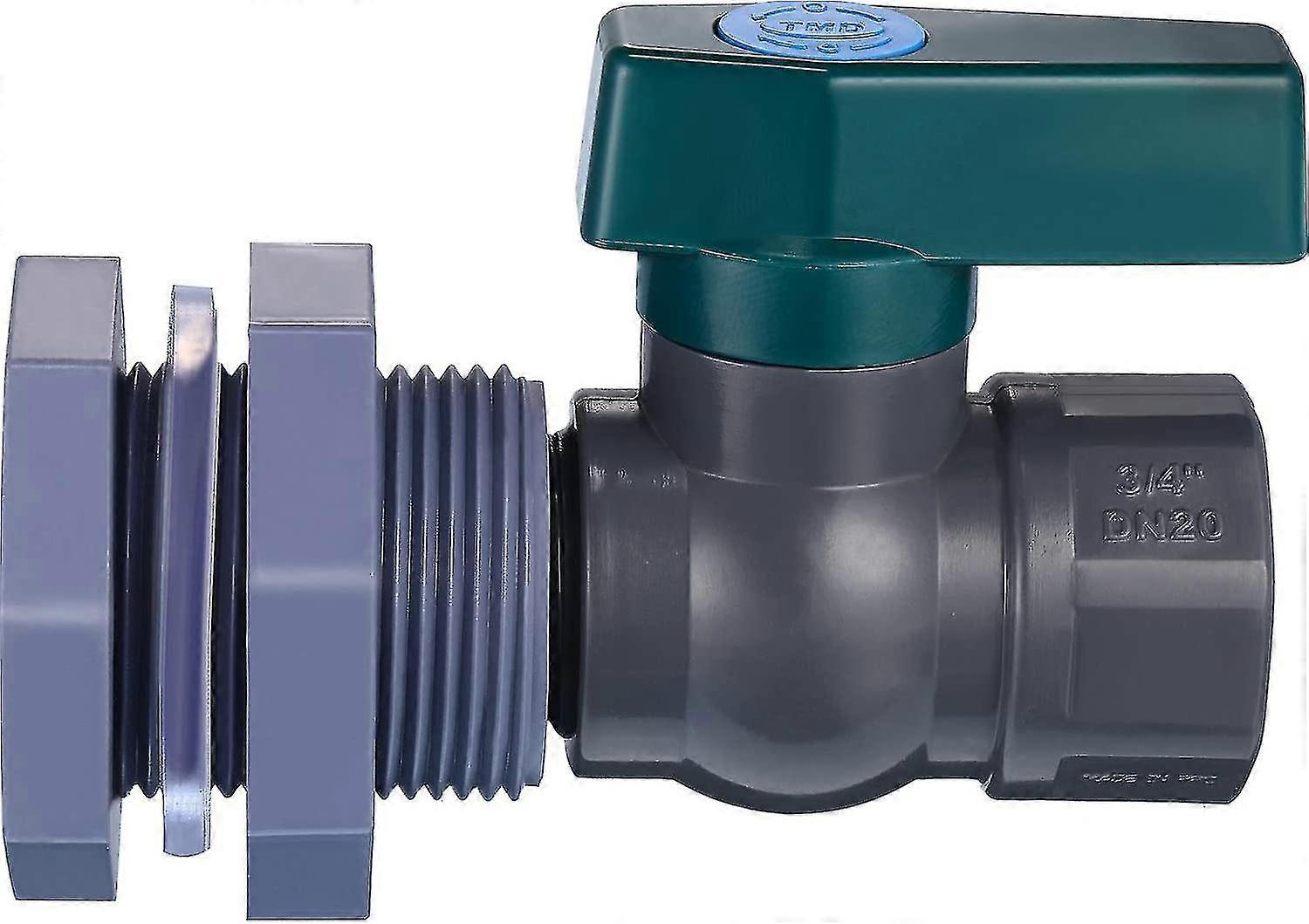 Faucet Kit 3/4" Rain Funnel Valve With Bulkhead Fitting Adapter For Tanks, Aquariums, Tubs, Pools