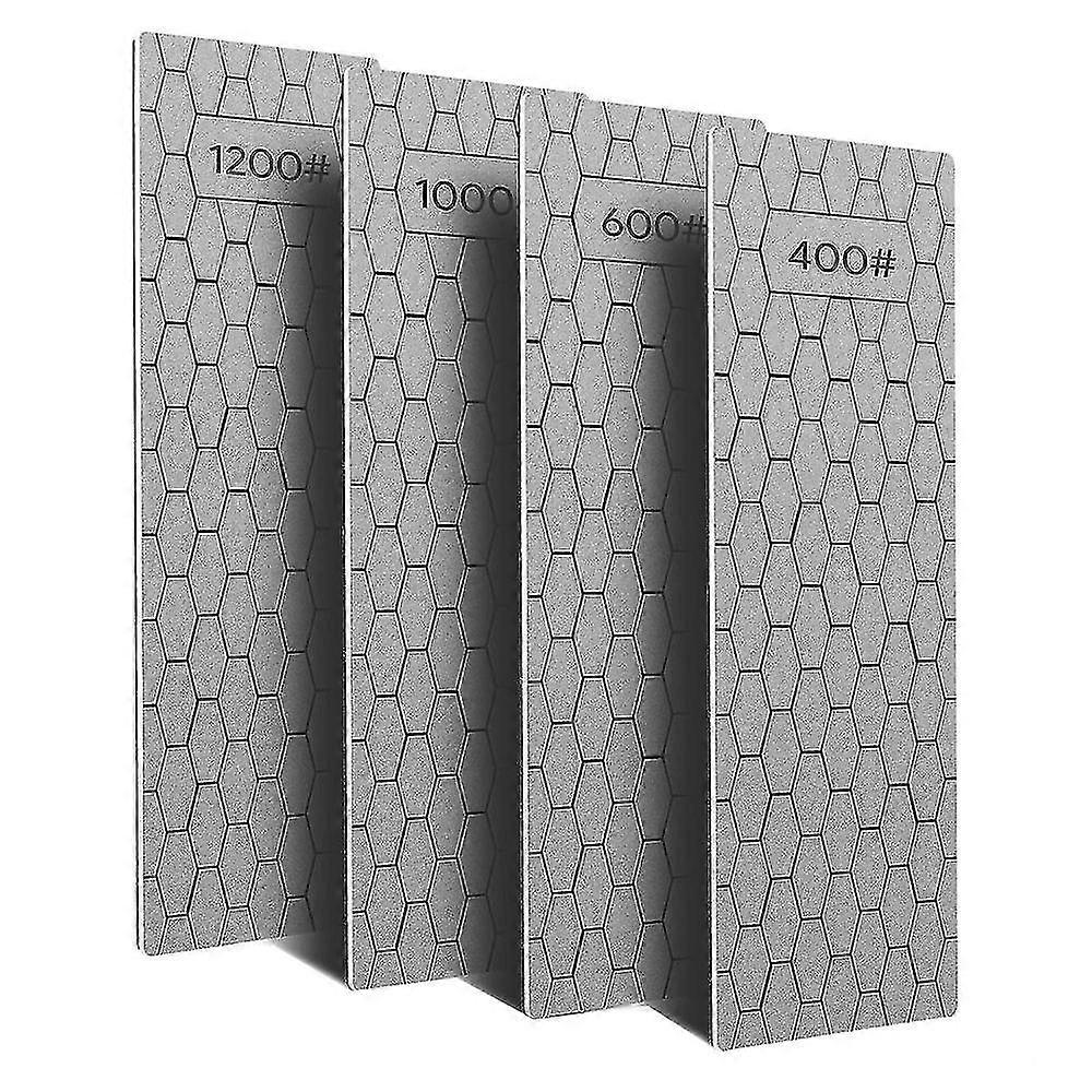 4 Pcs Diamond Sharpening Plate Set, Diamond Sharpening Stone With Surface, 400/600/1000/1200 Grit