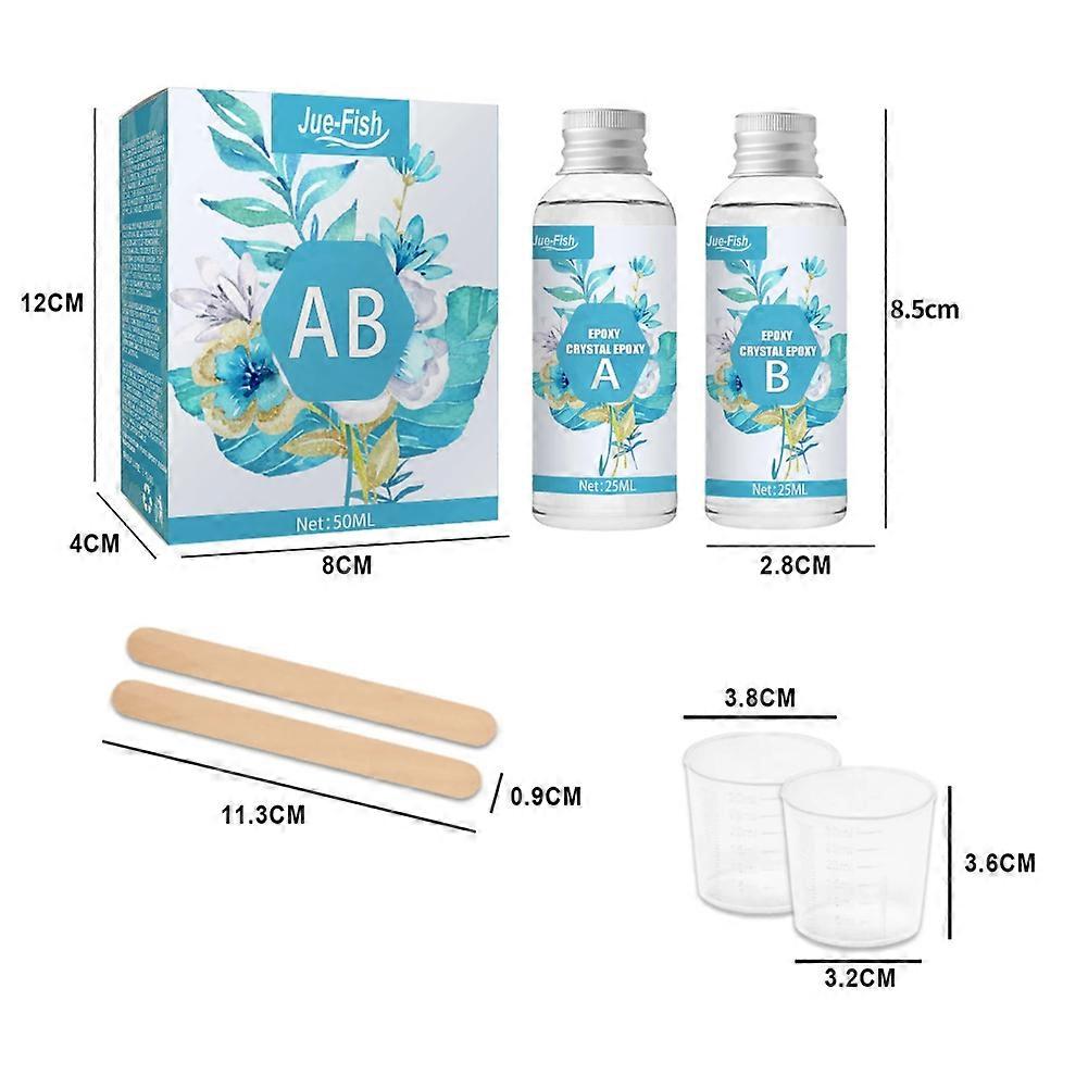 Epoxy Resin Starter Kit 1:1 Crystal Clear for Craft Casting Art Coating 50ml