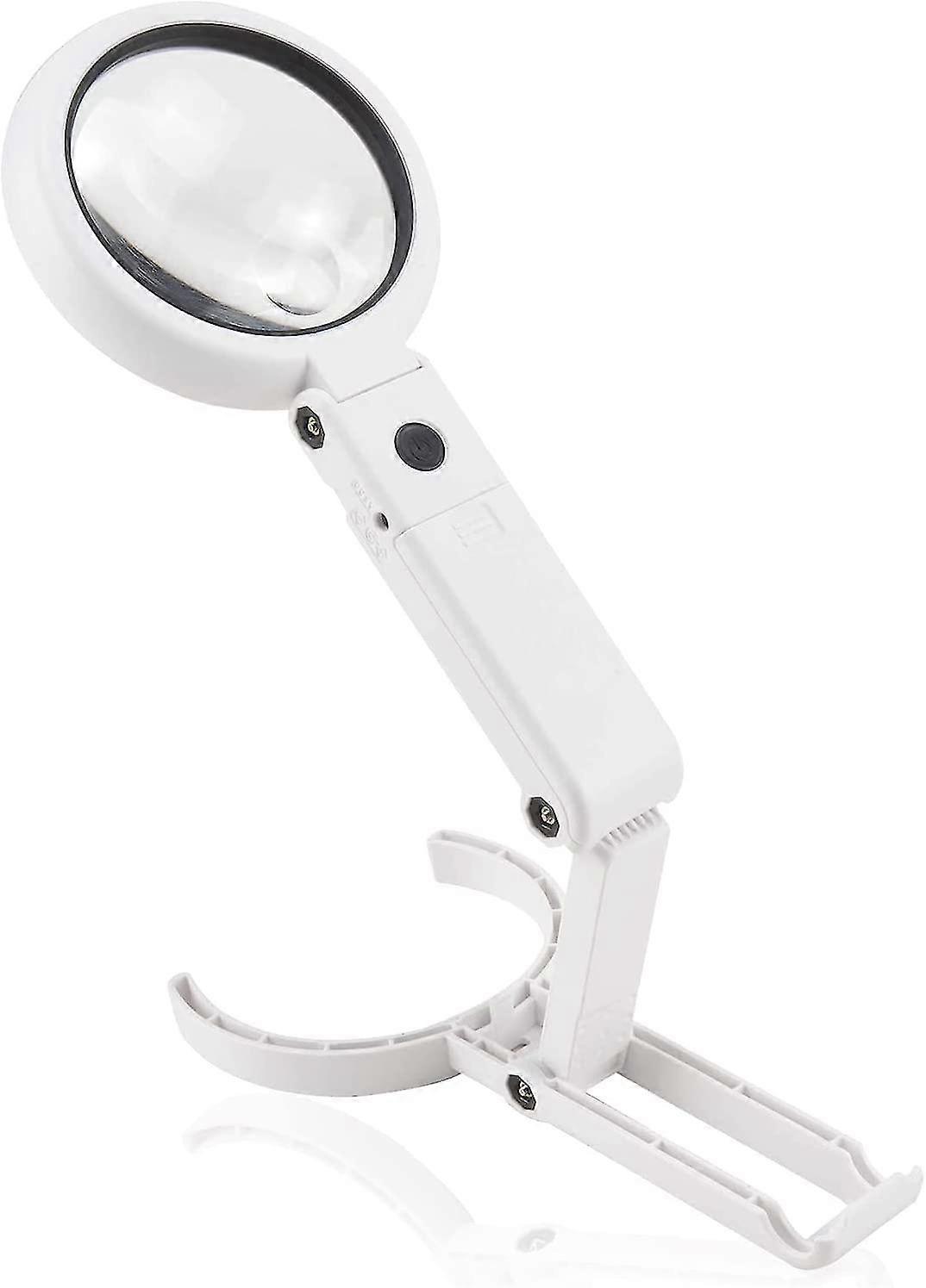 5x 11x Standing Handheld Illuminated Magnifier With 8 Led Light, Reading Magnifier, Table Magnifier With Folding Stand, For Reading, Inspection, Solde