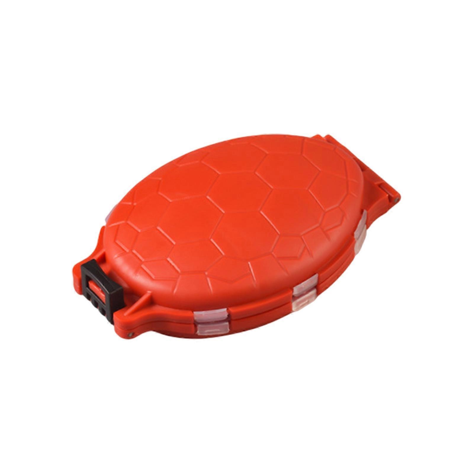Kaesi Fishing Gear Box Turtle Shape 12 Grids Dustproof Multi-colors Snap-on Accessories Storage Heavy Duty Fishing Hooks Tackle Container for Outdoor