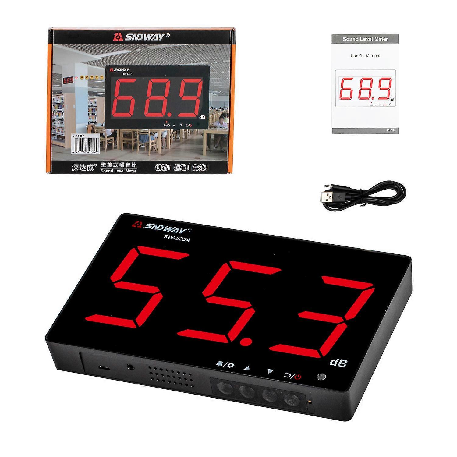 Digital Sound Level Meter 30~130db Noise Db Meter Measuring Large Screen Hanging Type Noise Decibel Monitoring Testers