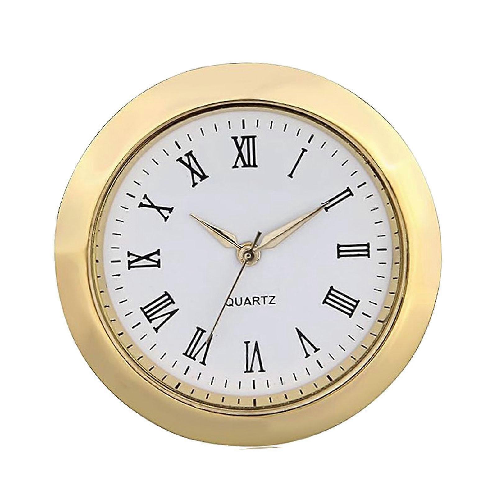 Round Clock Insert Repair Part Bedroom Home Decorative DIY Crafts Mini Clock gold frame