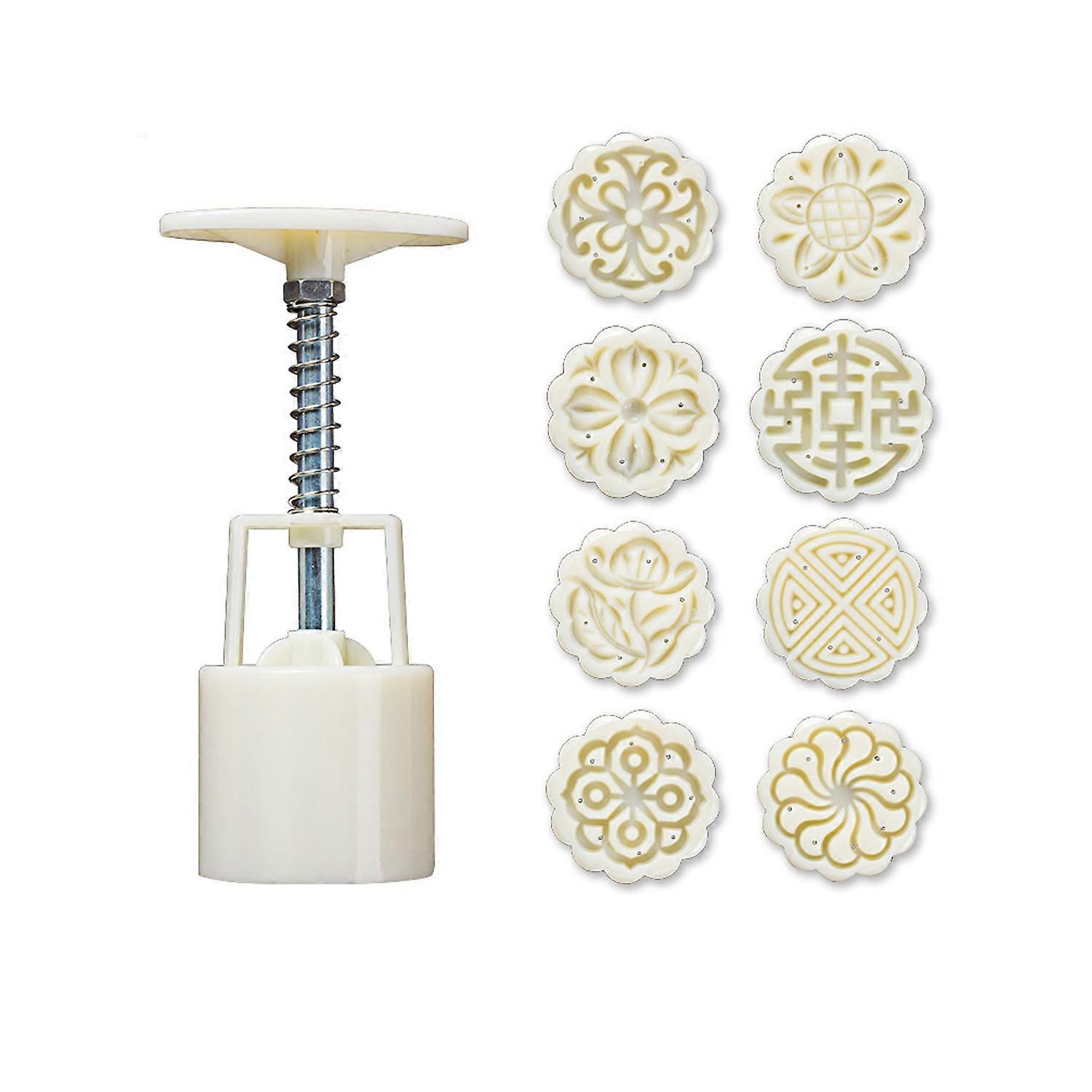 1 set (white) 3D mooncake mold