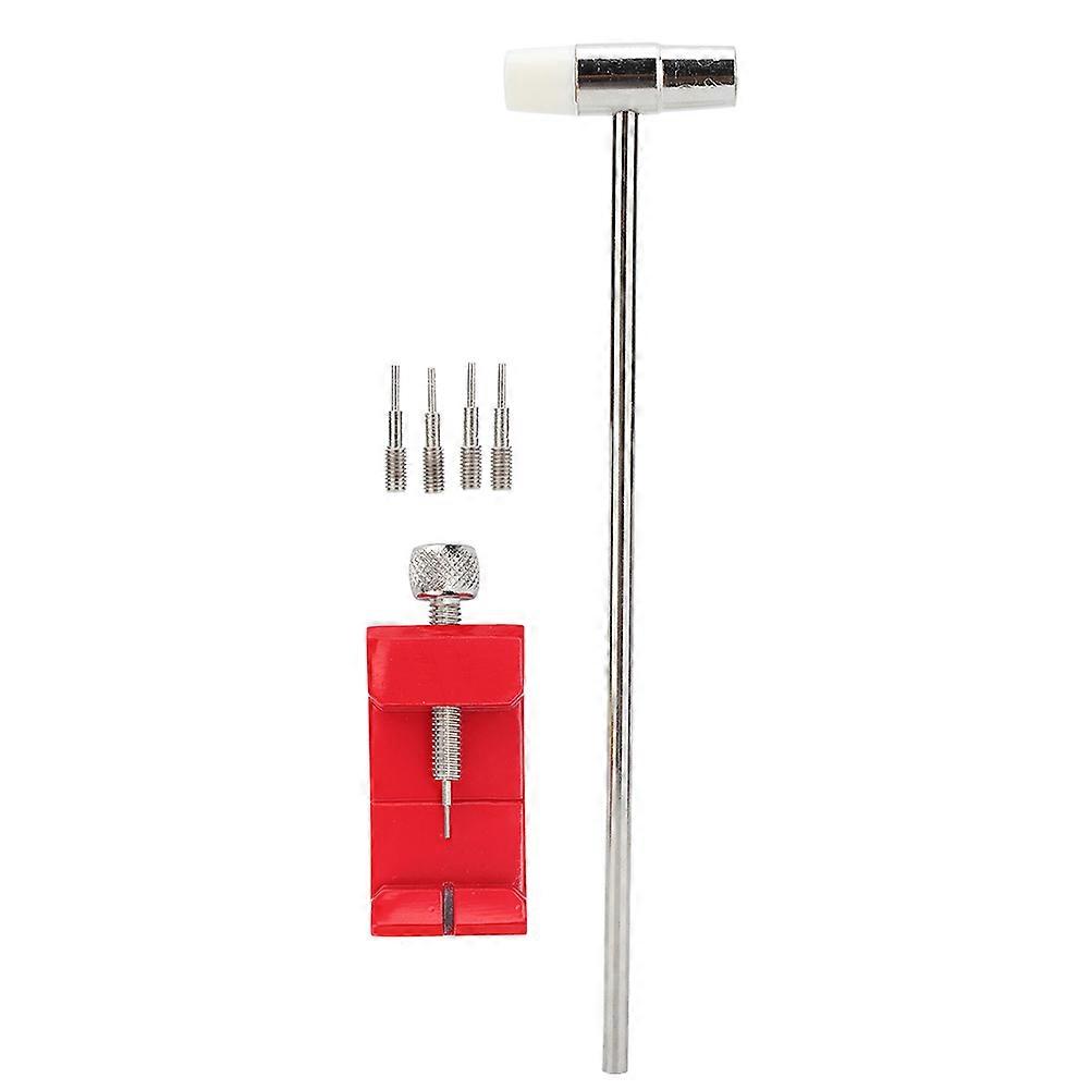 6pcs / set Iron Hammer Watch Band Strap Link Pin Remover Kit Watch Repairing Set