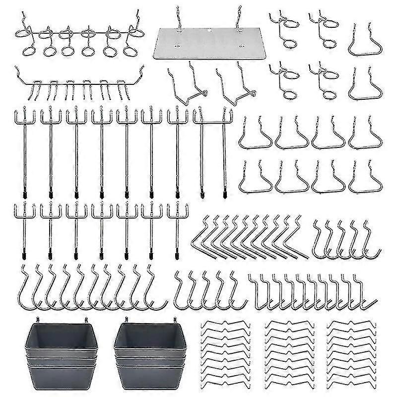140 Pieces Of 15 Different Types Of Pegboard Hooks Compatible With Organizer Tools