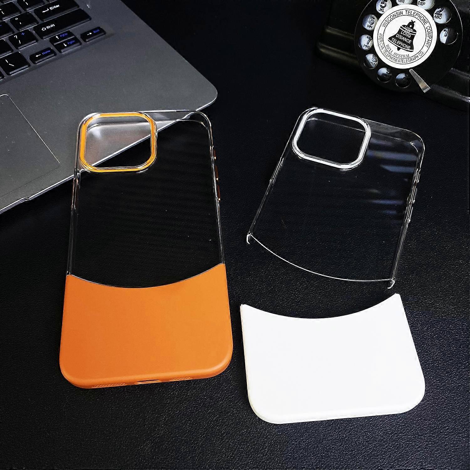 Splicing Dual Color Transparent Phone Case For iPhone 12
