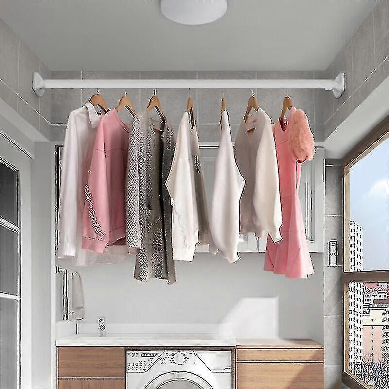 Bathroom Adjustable Curtain Rod - Spring Loaded Extendable Telescopic