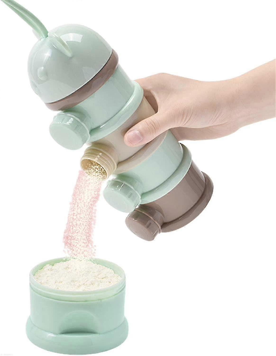 Dozownik mleka w proszku, 4-warstwowy pojemnik na mleko w proszku, przenośny pojemnik do przechowywania przekąsek na kemping podróżny