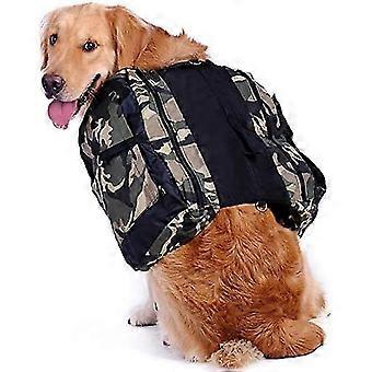 Dog Backpack harness With Large Pockets, Adjustable Dog Shoulder Bag Saddle Bag Harness