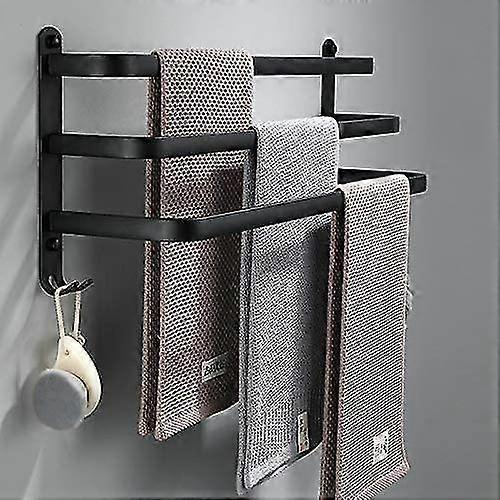 Kylpyhuoneen pyyhetanko, musta seinälle asennettu pyyhetanko suihkuun ja keittiöön, vedenpitävät ovitangot koukulla (50cm, kolme palkkia)