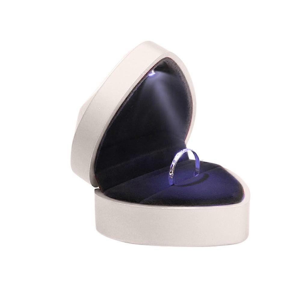 Heart Shaped Ring Protection Box Drop Resistant Solid Color at Dressing Table