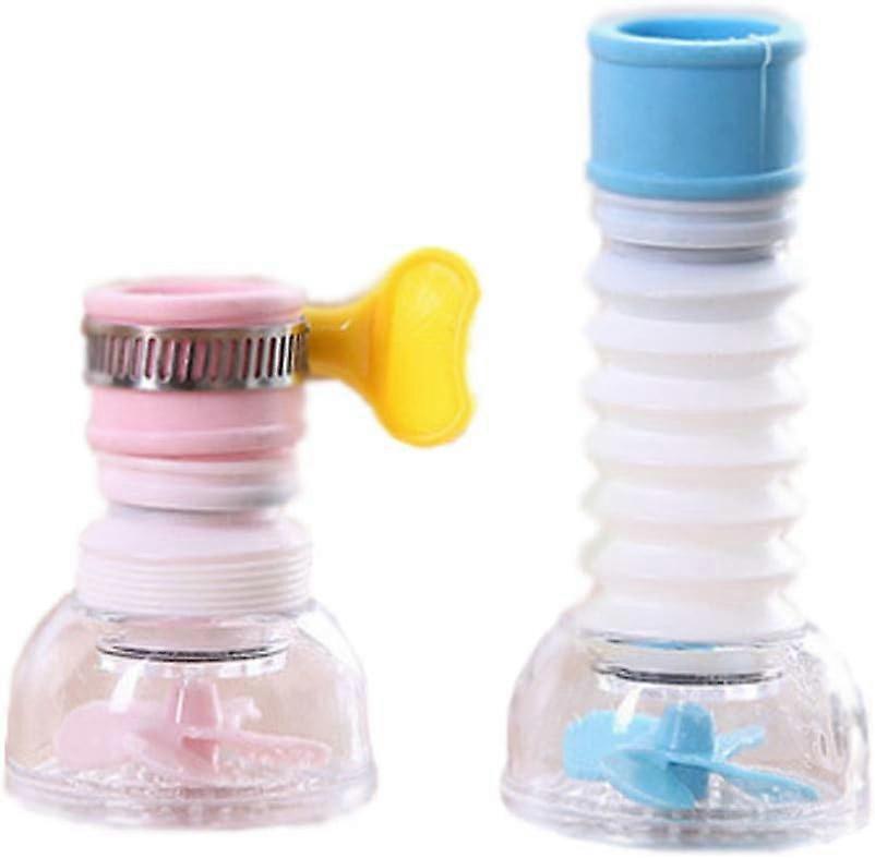 Rotatable Splash-Proof Faucet Nozzle, Tap Water Saving Device, Used in Kitchen, Bathroom and Shower Room Folding Faucet (2 Colors-2 Pcs )