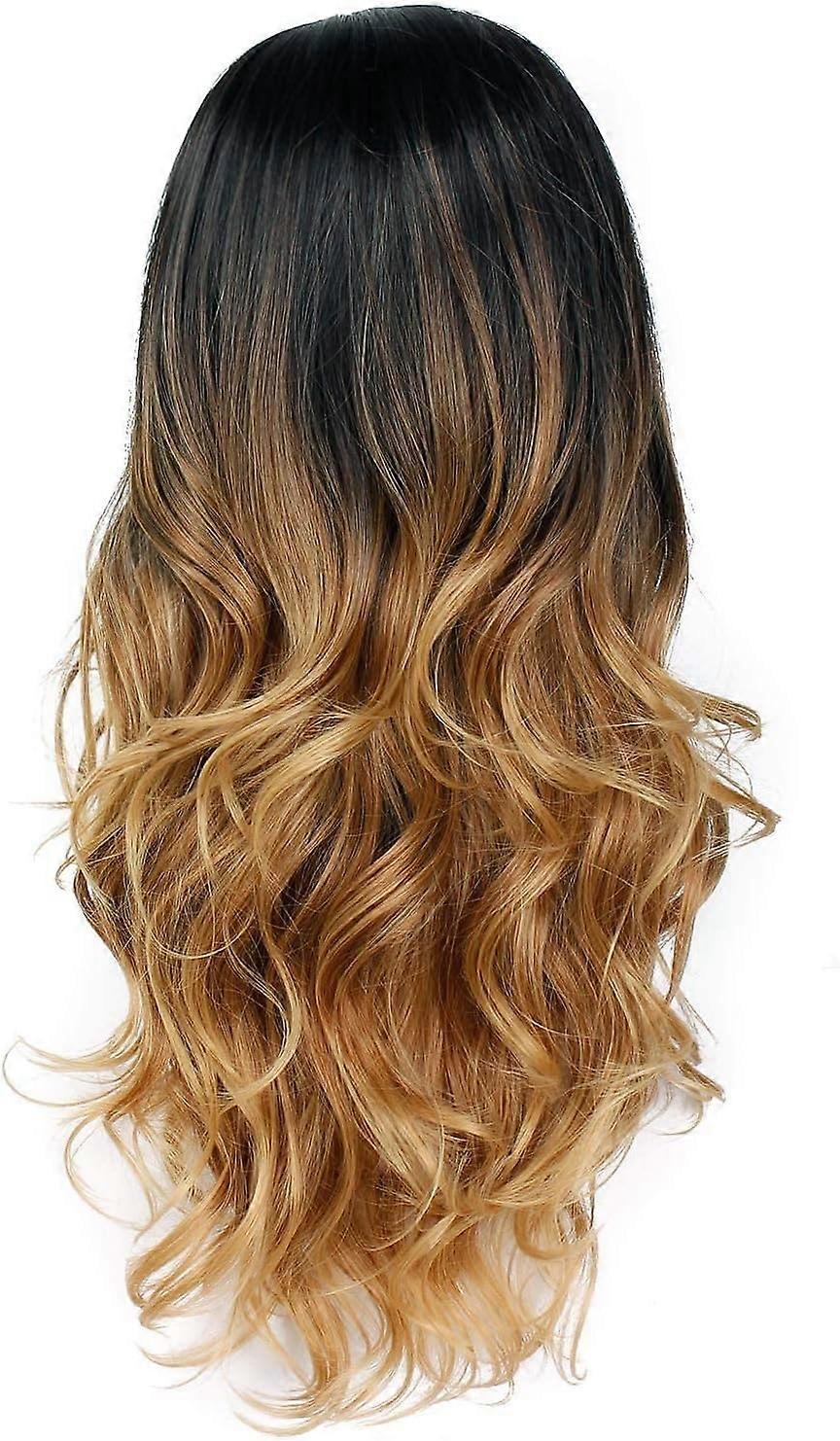 Long Natural Look Wavy Heat Resistant Synthetic Wig Silver Gray Ombre