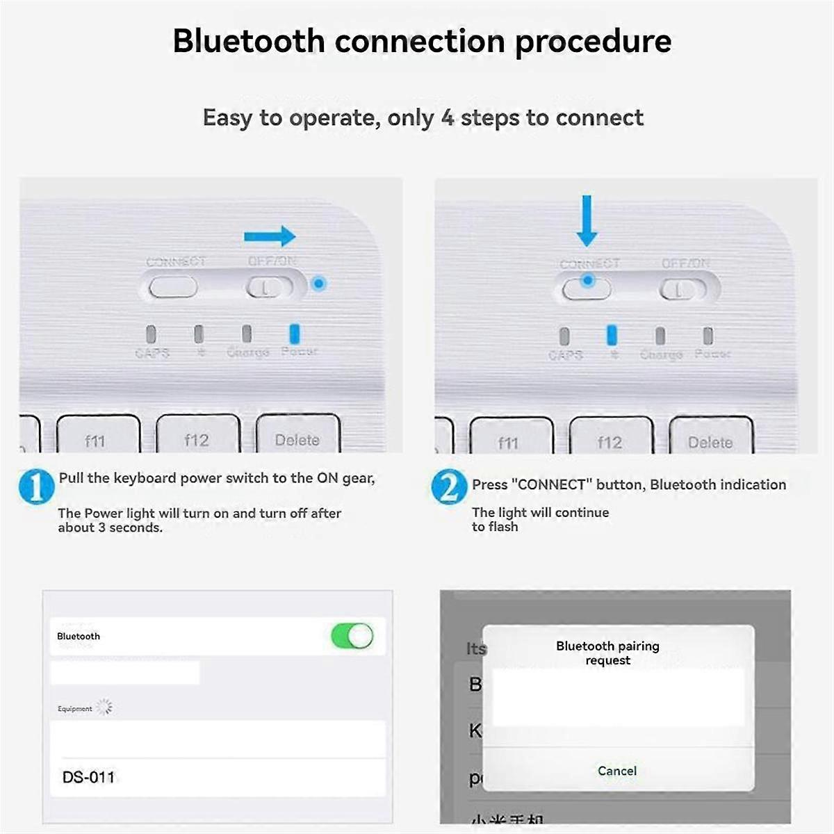 Bluetooth Keyboard Portable Keyboard for Tablet PC Tablet Gaming Accessories Black