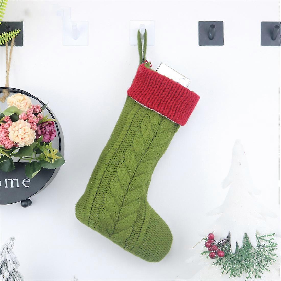 Christmas Wool Knitting Sock Gift Bag