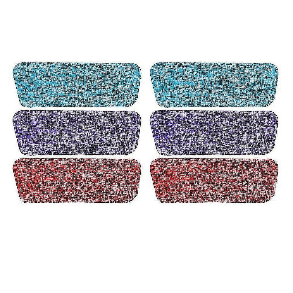 Absorbent 6-Pack Mop Head Replacement Cloths Purple, Red, Blue