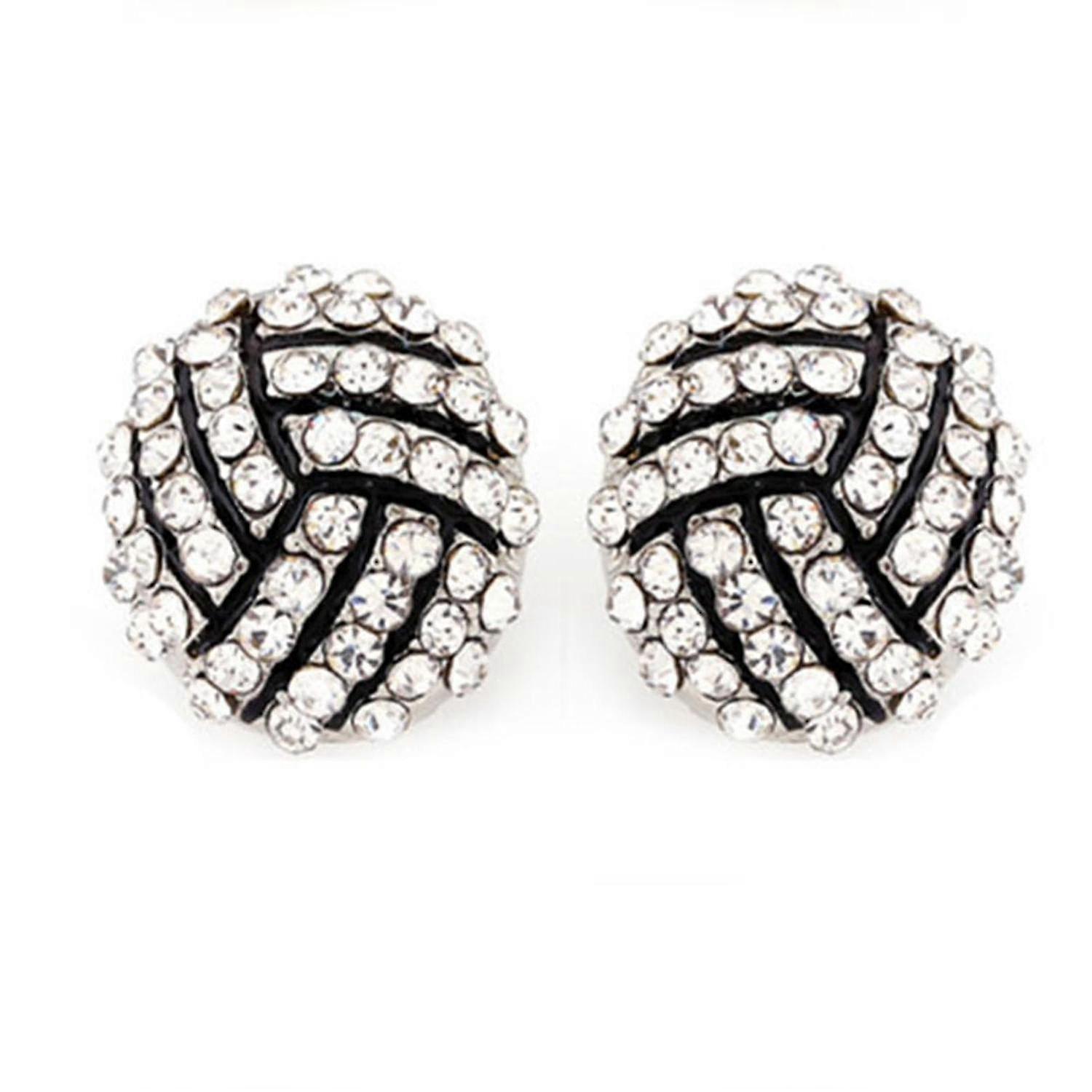 Creative Ball Shaped Earrings Personalized Diamond Ear Studs For Women