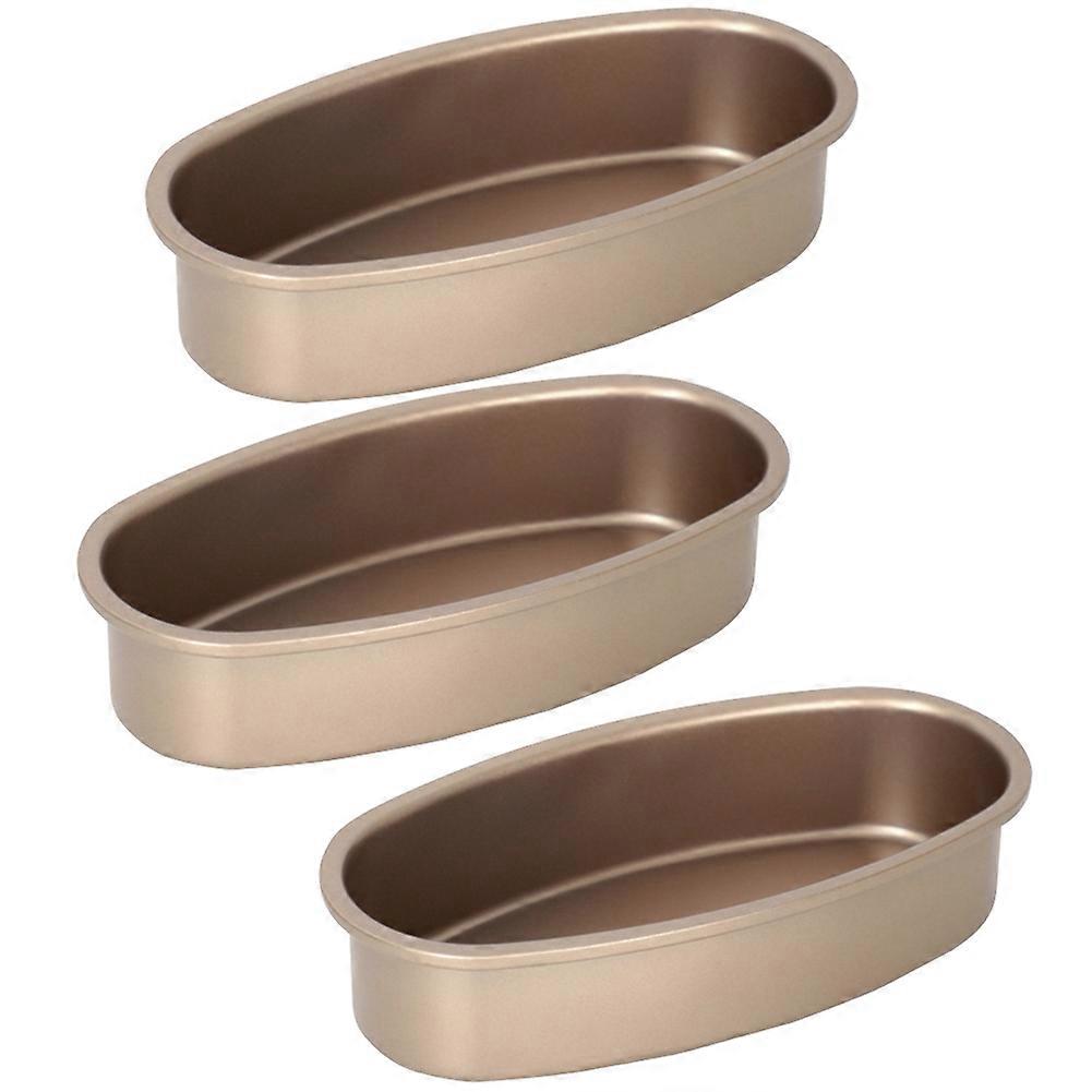 3 Pieces Non Stick Oval Shape Cake Cheesecake Loaf Bread Mold Baking Tray for Oven and Baking