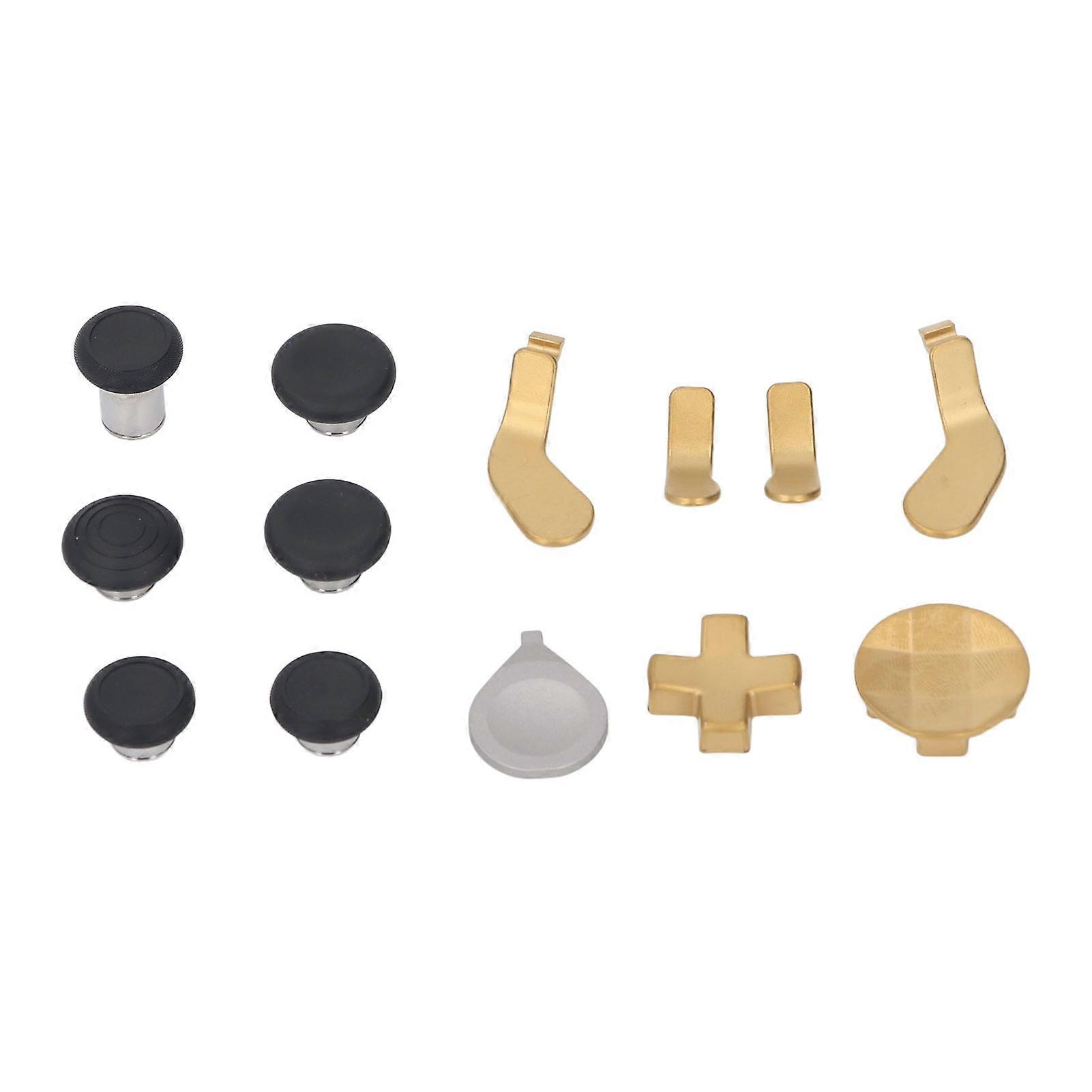 13 Pcs Set Controller Thumbsticks Paddles D Pads Stylish Textured Grip Controller Accessories for Elite Series 2 Gold