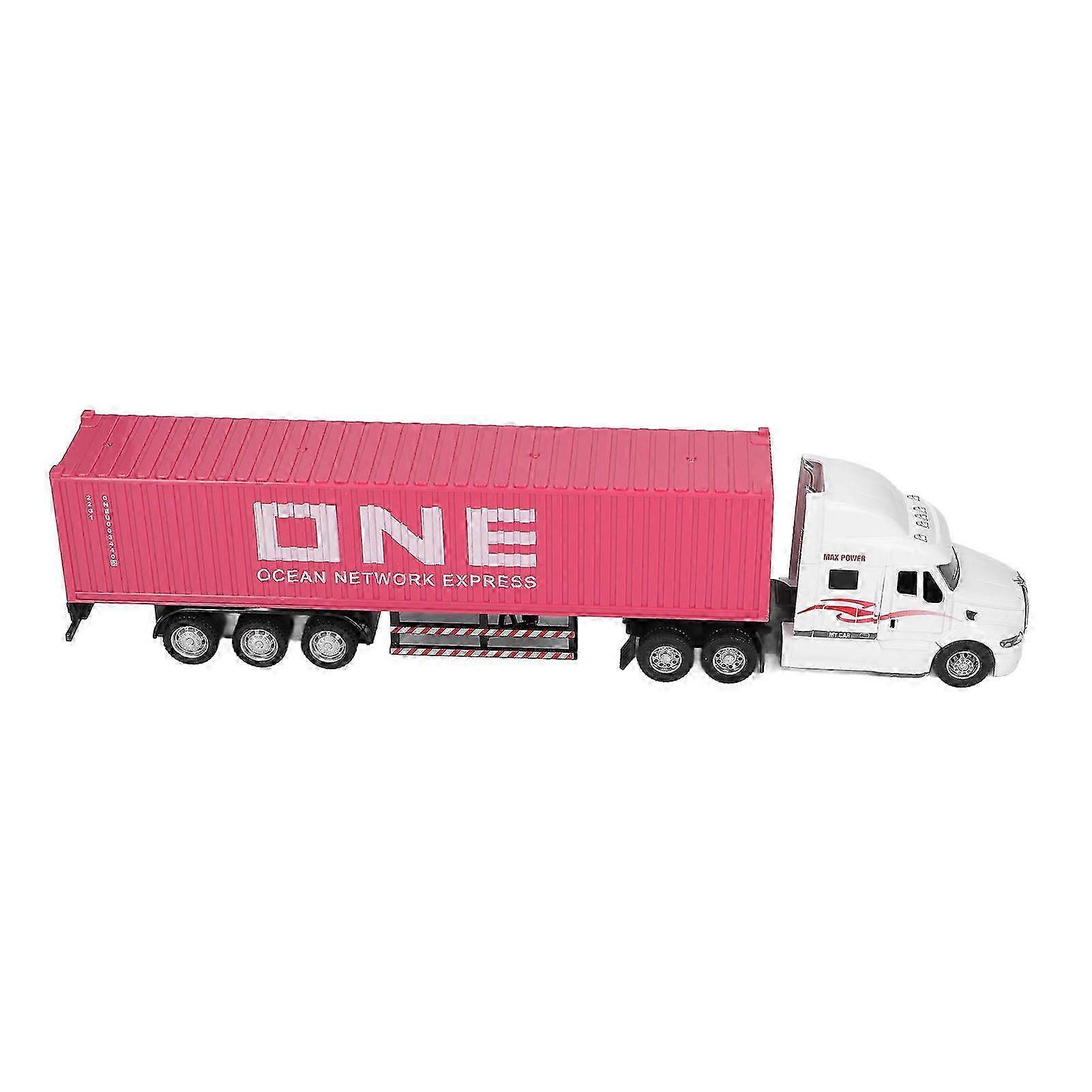 Container Truck Toy Model 1:48 Decorative Ornament for Kids Ages 3 and Up in Pink