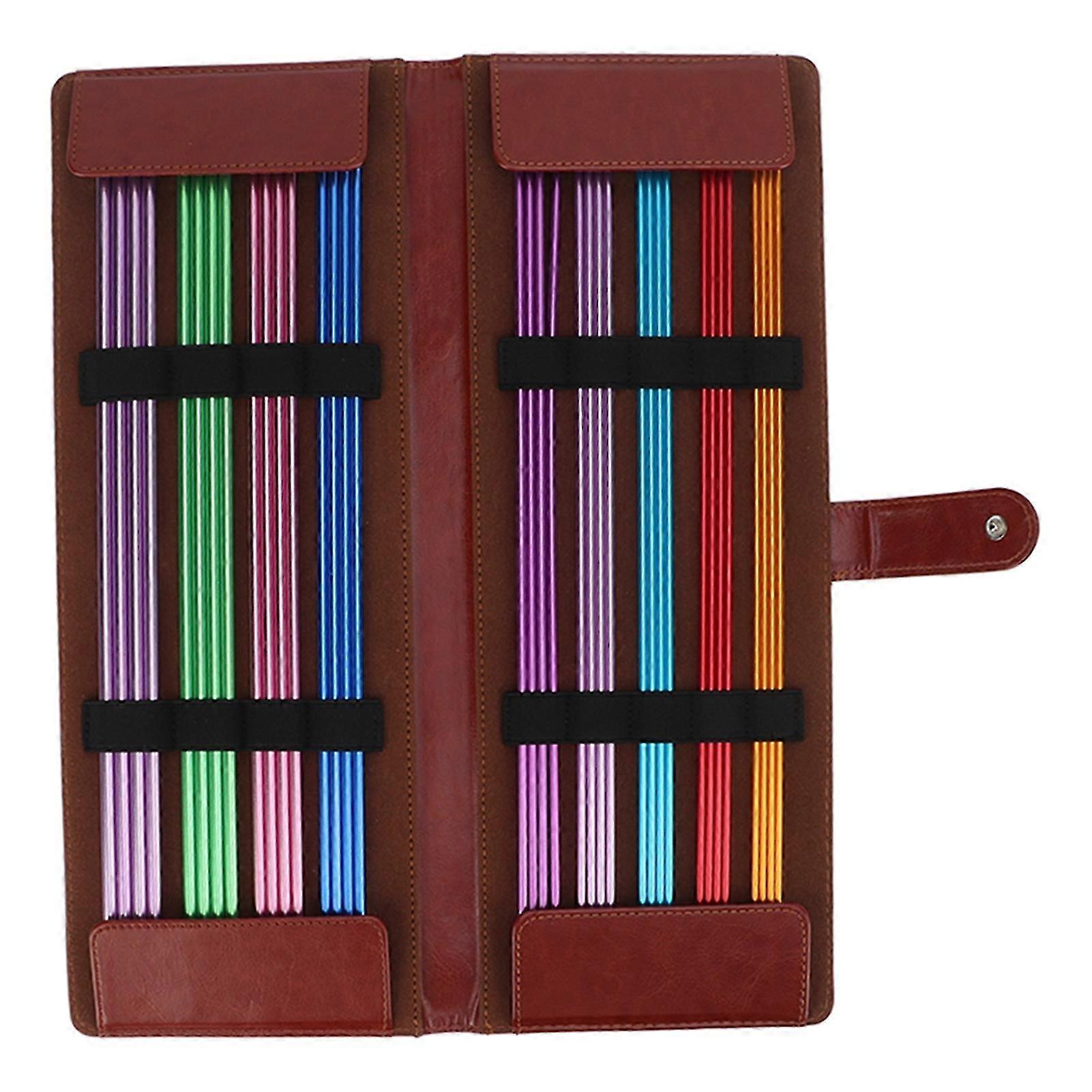 35cm Double Pointed Knitting Needles Set with Colored Aluminum Tips - 36 Pcs Variety Sizes - Perfect for All Knitting Projects