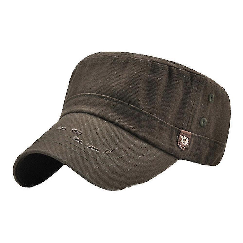 Män Bomull Make-old Knappar Inredning Retro Solskyddsmedel Platt Hatt Militär Keps