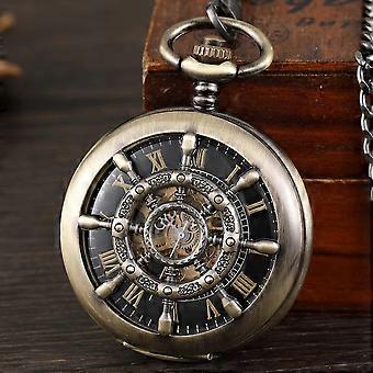Relojes de bolsillo de cuerda para hombres sin batería Colgante Traje vintage Mecánico para hombre Relojes de bolsillo y reloj de collar con chaleco de cadena